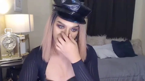 Spectacle sexy de webcam de fille trans!