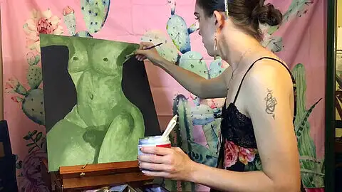 Ts uma theremin paints, uma theremin painting with body