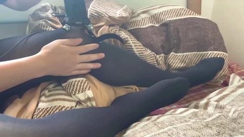Sensual ASMR sounds of stockings gently rubbing against each other