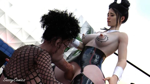 3D animated futa action from Sassycomics