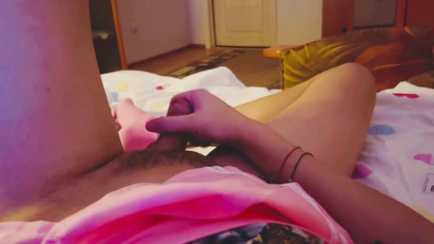 Stunning femboy trap delights in wild play with feet during hardcore fun