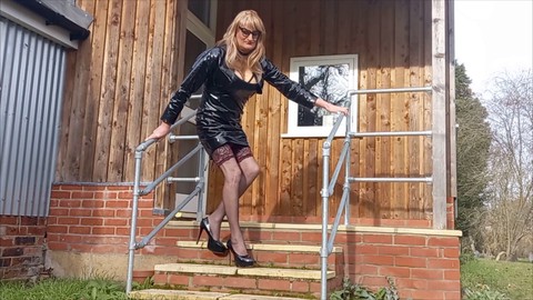 Shemale outdoor masturbation, public masturbation public