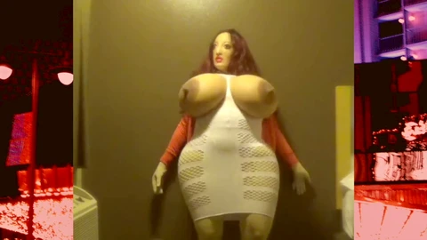 Sissy strip, big tits shemale